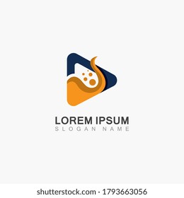 Vector Play button icon Video application icon design template. Music player design