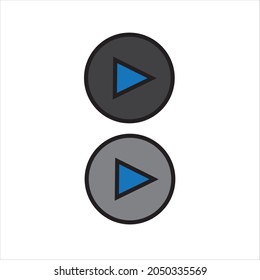 
vector play button on video