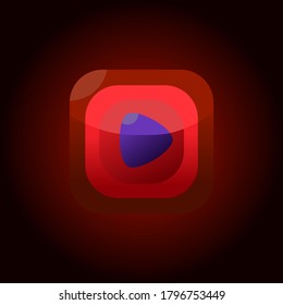 vector play button of red glossy buttons for games ,video player and  web, etc.