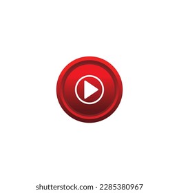 Vector Play button white color in red circle