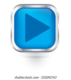 Vector play icon glossy button 