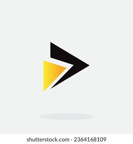 Vektorspielsymbol oder -logo. Design-Vorlage für Videoanwendungen Musikplayer. Design des Anwendungssymboles.