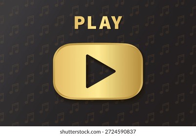 Vector play icon on black background