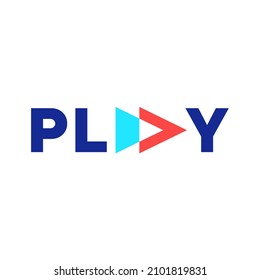 Vector play icon. Video app icon design template. Music player. Trend logo.