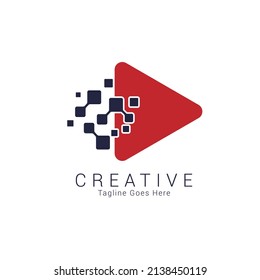 Vector play icon. Video application icon design template. Music player. Line art. Paper origami collection
