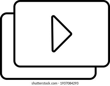 Diseño de iconos de esquema de lista de reproducción de vectores
