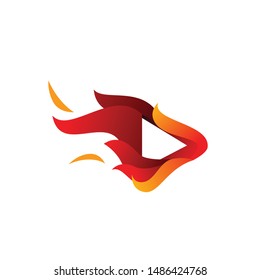Vector play logo. Video application icon design template. Music player. Line art. geometric collection. Material design