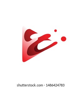 Vector play logo. Video application icon design template. Music player. Line art. geometric collection. Material design