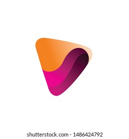 Vector play logo. Video application icon design template. Music player. Line art. geometric collection. Material design