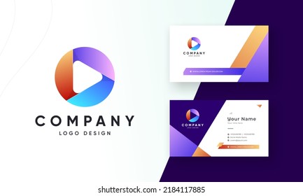 Vector play logo. Video application icon design. Music player design
or Business Card Template
