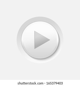 Vector Play Media Button. Video Icon with Shadow