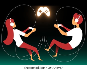 Vector play on tv in gradient style