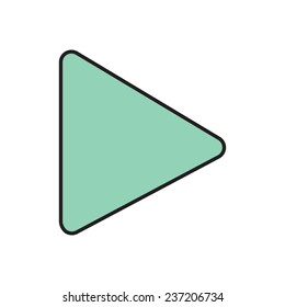 Vector play pointer icon isolated outline. Eps10