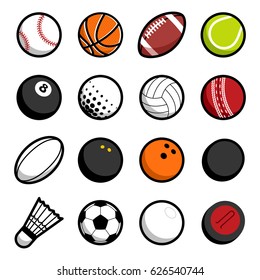 Vector play sport balls logo icon isolated objects set on white background