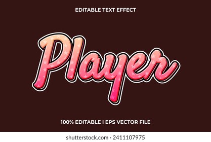 Vector player editable font. typography template text effect. lettering vector illustration logo