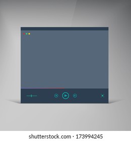 Vector player. Flat UI brochure and window