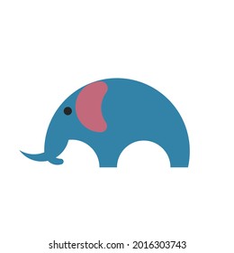 Vector de un elefante azul juguetón