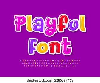 Vector Playful Font. Funny Kids Alphabet Letters, Numbers and Symbols for Children