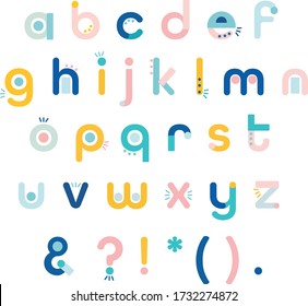 Vector Of Playful Modern Font And Alphabet