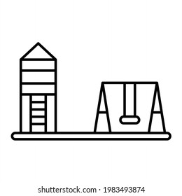 Diseño del icono de contorno de área de reproducción de vectores
