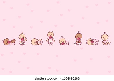 vector playing baby background. Cute kiddy poster