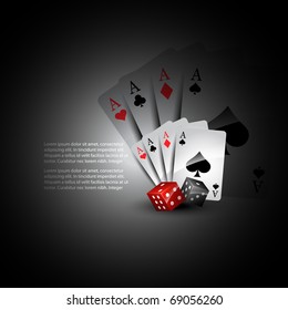 vector playing card with dices beautiful background