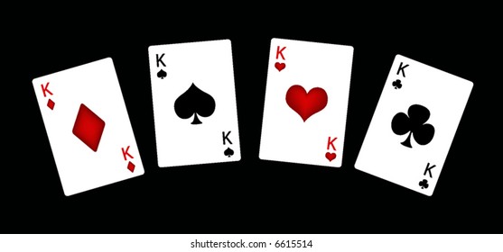 vector playing card of four king