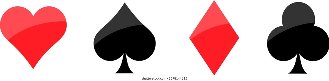 Vector playing card logos on white background.