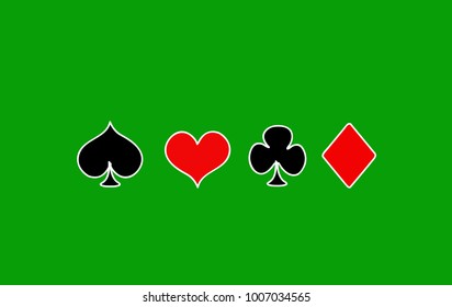 Vector Playing Card Suit Icon Symbol Set