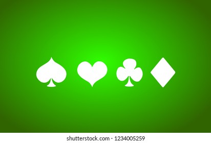 Vector Playing Card Suit Icon Symbol Set