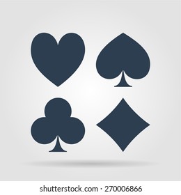Vector Playing Card Suit Icon Symbol Set