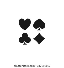 Vector Playing Card Suit Icon Symbol Set