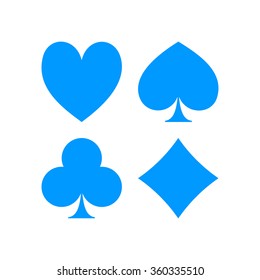 Vector Playing Card Suit Icon Symbol Set