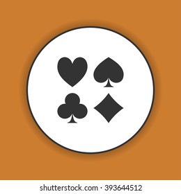 Vector Playing Card Suit Icon Symbol Set