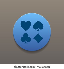 Vector Playing Card Suit Icon Symbol Set