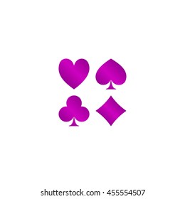 Vector Playing Card Suit Icon Symbol Set