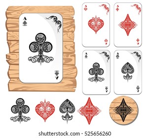 Vector Playing Card Suit Icon Symbol Set