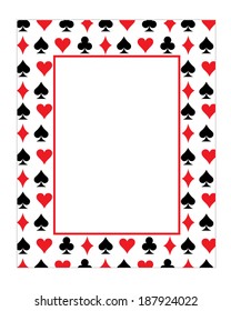 Vector Playing Card Suits Frame and Invitation Template