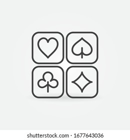 Vector Playing Card Suits outline concept icon or logo element