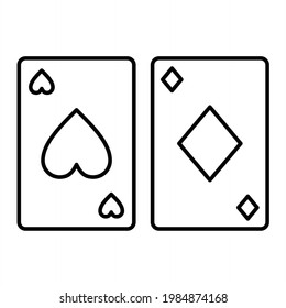  Vector Playing Cards Outline Icon Design
