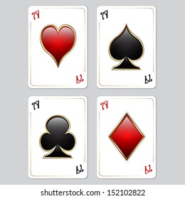 Vector playing cards - set of aces