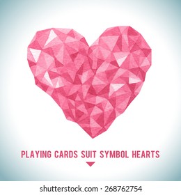 Vector playing cards suit symbol hearts