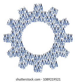 Vector pliers icons are arranged into cogwheel combination. Equipment design concept constructed of pliers components.