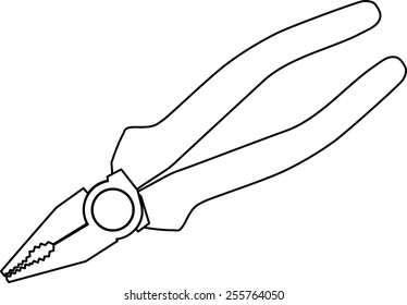 vector pliers isolated illustration