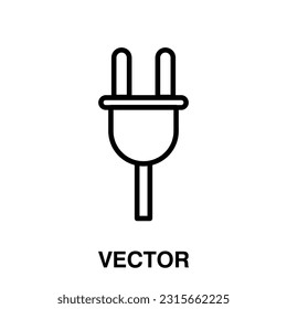 vector plug icon illustration isolated on white, plug icon liner art..eps