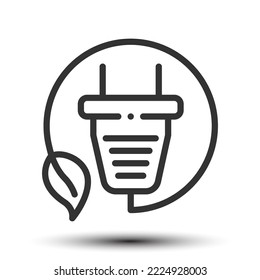 Vector plug outline icon on the empty white background, power and device concept, 64x64 pixel perfect for website UI media, mobile application, poster design