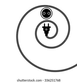 Vector Plug and Socket Concept on White Background