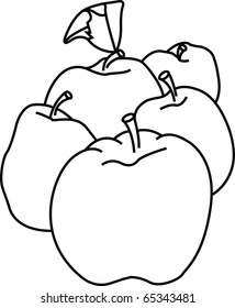 Vector plum, apple and pear