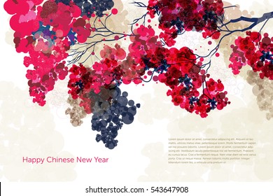 Vector Plum Blossom.Traditional chinese elements. 
