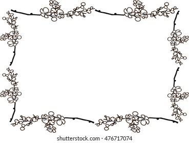 vector Plum flower border